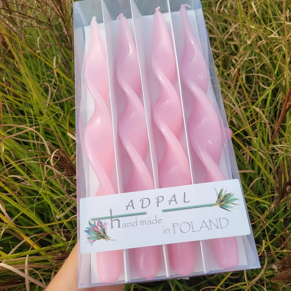Pink Spiral Candles (4)~ Adpal~ Made In Poland NWT/NIB ~ Pretty! - Picture 15 of 16
